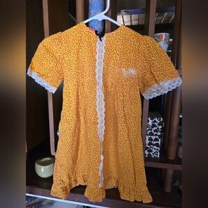 Styled By Marianne Vintage 70s Yellow Floral Prairie Girls Dress 5T